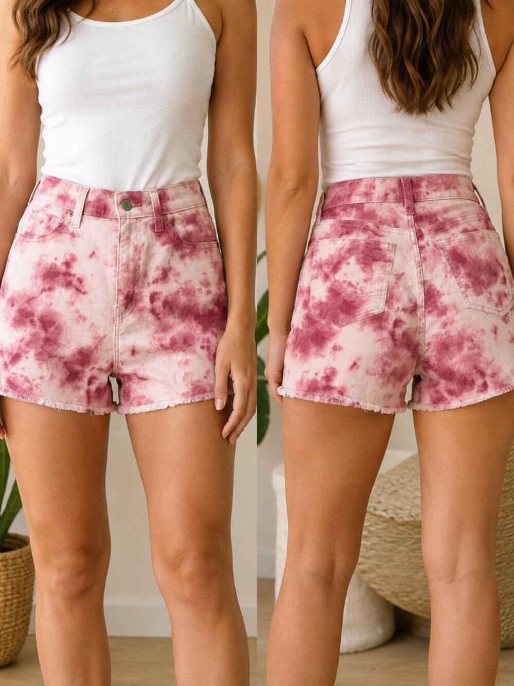 Signature Levi’s Pink Tie-Dye High-Rise Shorts NWT 10